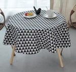 Nappe Ronde Noire Et Blanche - Vignette | 1001 Nappe
