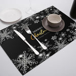Set de Table Noël Noir et Argenté - Vignette | 1001 Nappe