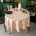 Nappe de Noël   Ronde Blanche et Rouge - Vignette | 1001 Nappe