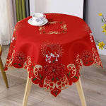Nappe Ronde Noel Carré Pour Table Ronde - Vignette | 1001 Nappe