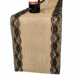 Chemin de Table Toile de Jute avec Dentelle - Vignette | 1001 Nappe